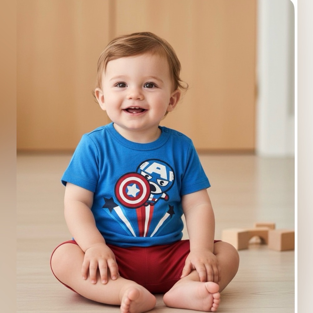 Gap Marvel Captain America Pajama Set 12-18M Superhero Kids PJ Set
